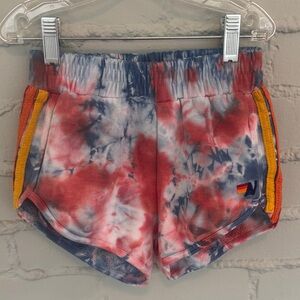 Aviator Nation Tie-Dye Athletic Shorts with Side Stripes